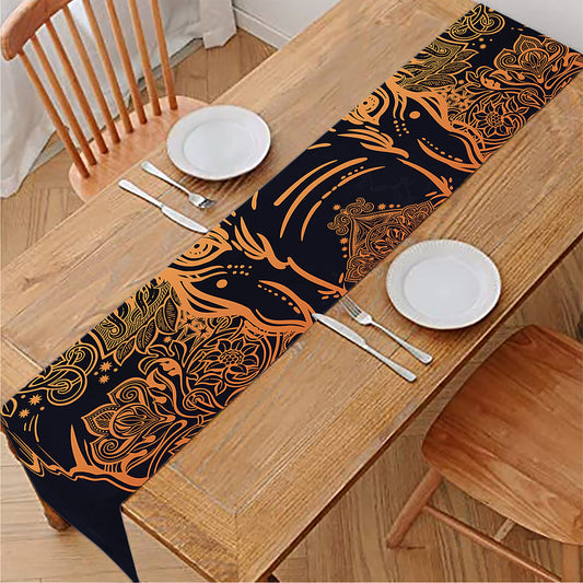 Spiritual Elephant Mandala Print Table Runner