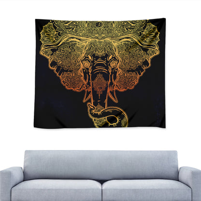 Spiritual Elephant Mandala Print Tapestry