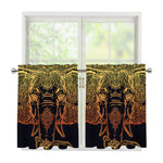 Spiritual Elephant Mandala Print Tier Curtains