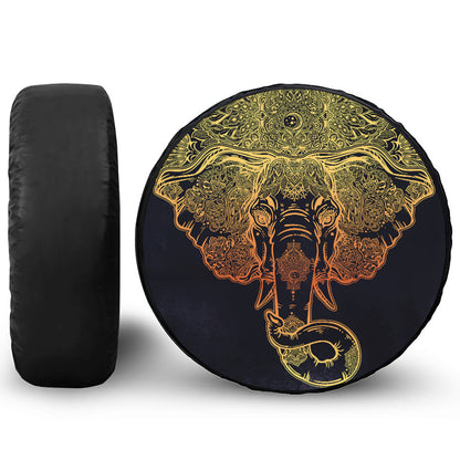 Spiritual Elephant Mandala Print Tire Cover