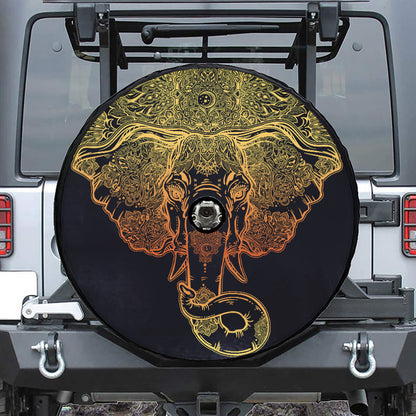 Spiritual Elephant Mandala Print Tire Cover With Camera Hole