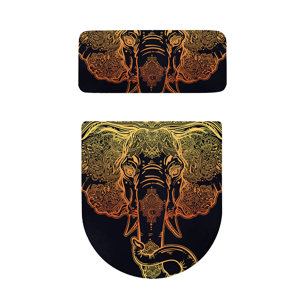 Spiritual Elephant Mandala Print Toilet Lid And Tank Cover Set