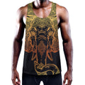 Spiritual Elephant Mandala Print Men's Workout Tank Top