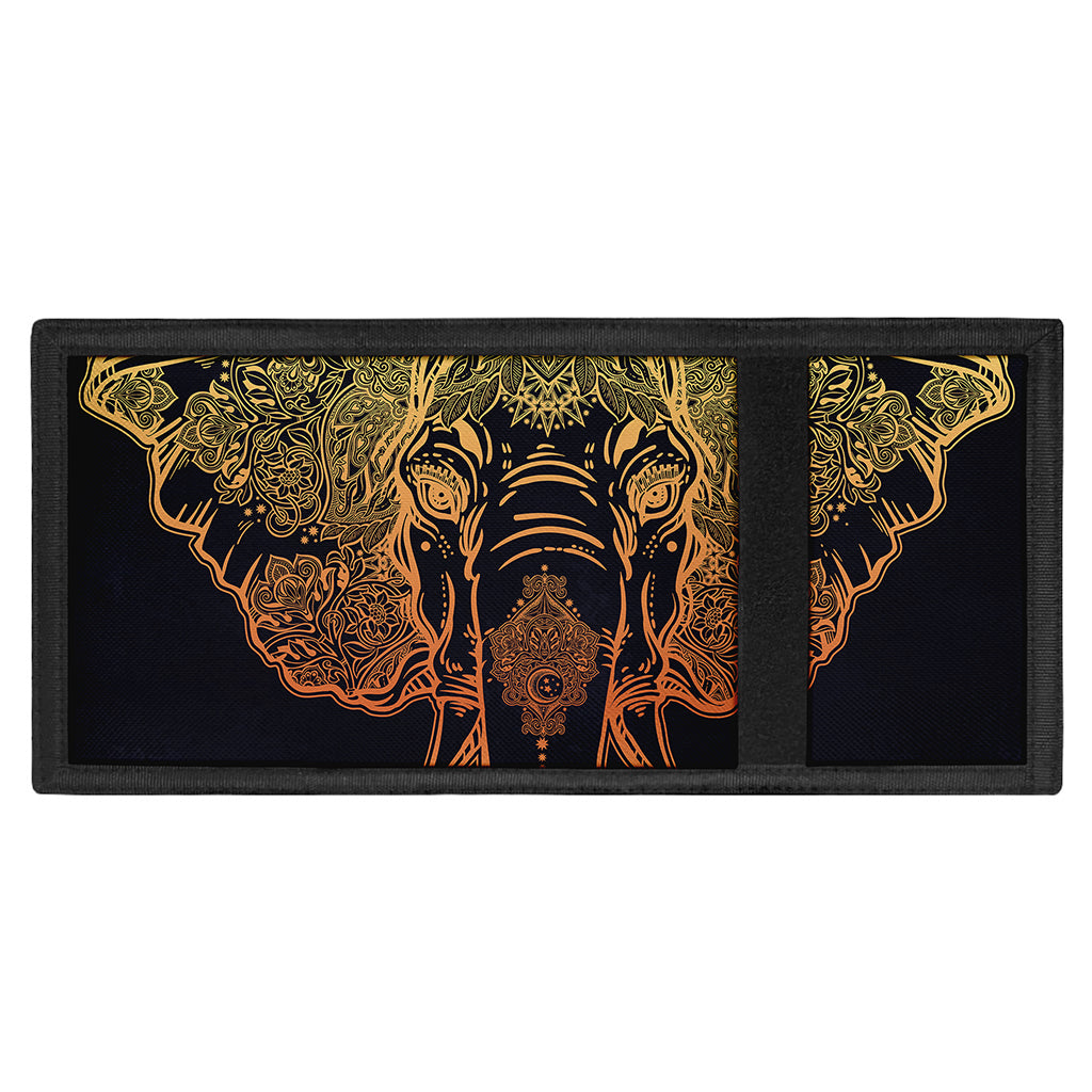 Spiritual Elephant Mandala Print Trifold Wallet