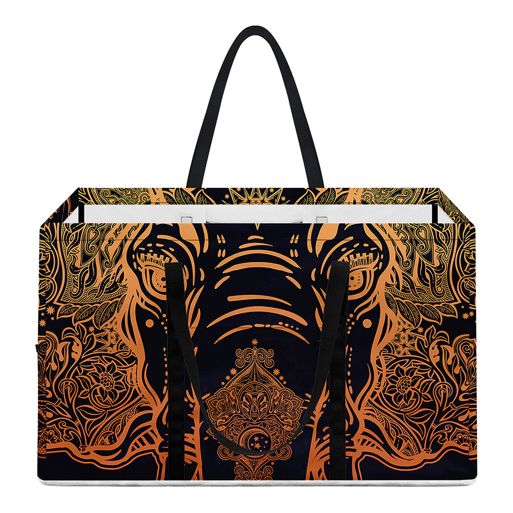 Spiritual Elephant Mandala Print Utility Tote Bag