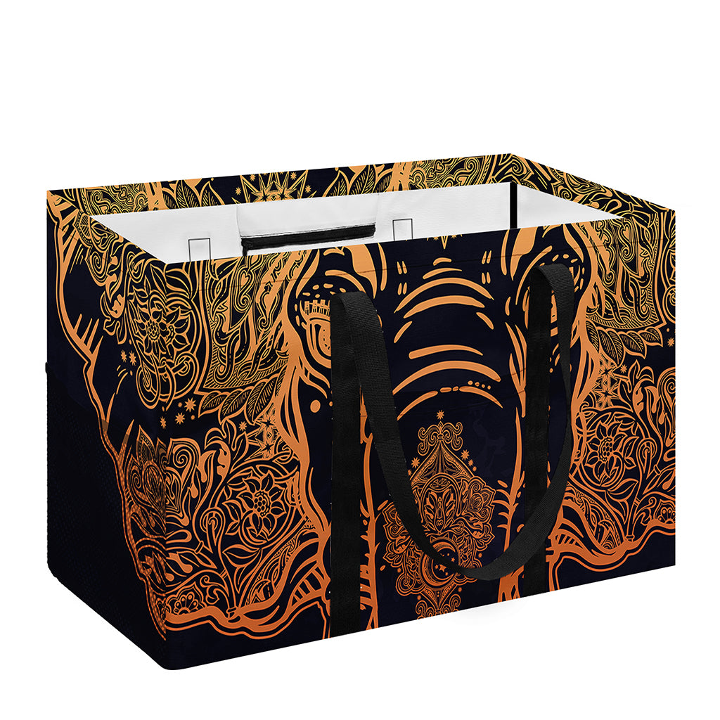 Spiritual Elephant Mandala Print Utility Tote Bag