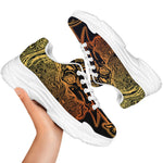 Spiritual Elephant Mandala Print White Chunky Shoes