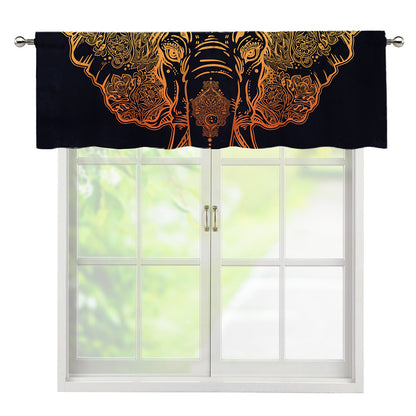 Spiritual Elephant Mandala Print Window Valance