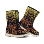 Spiritual Elephant Mandala Print Winter Boots