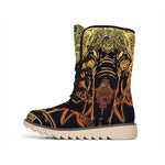 Spiritual Elephant Mandala Print Winter Boots