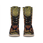 Spiritual Elephant Mandala Print Winter Boots