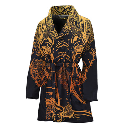 Spiritual Elephant Mandala Print Women's Bathrobe
