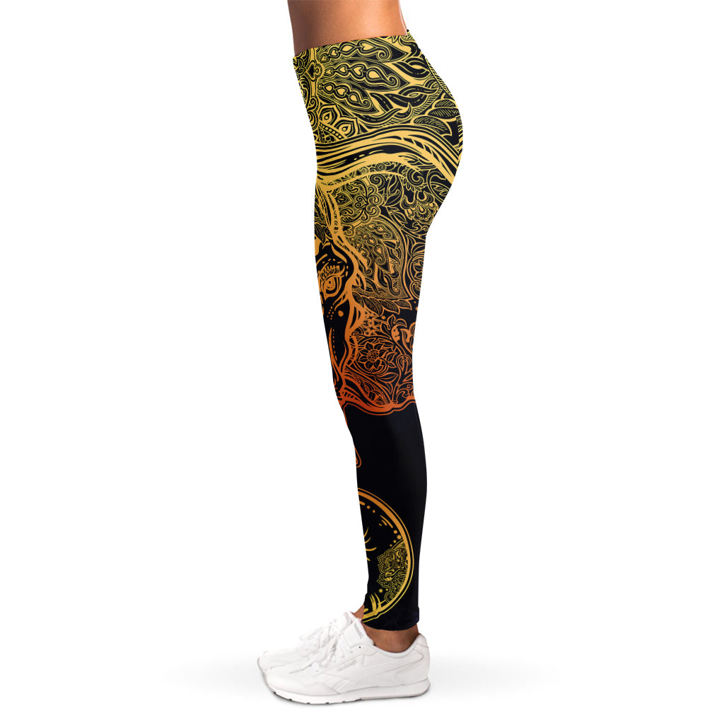 Spiritual Elephant Mandala Print Women's Leggings