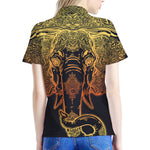 Spiritual Elephant Mandala Print Women's Polo Shirt
