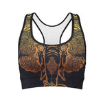 Spiritual Elephant Mandala Print Women's Sports Bra