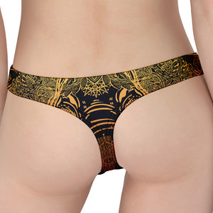 Spiritual Elephant Mandala Print Women's Thong