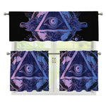 Spiritual Eye of Providence Print 3 Piece Kitchen Curtains