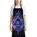 Spiritual Eye of Providence Print Bib Apron With Pocket