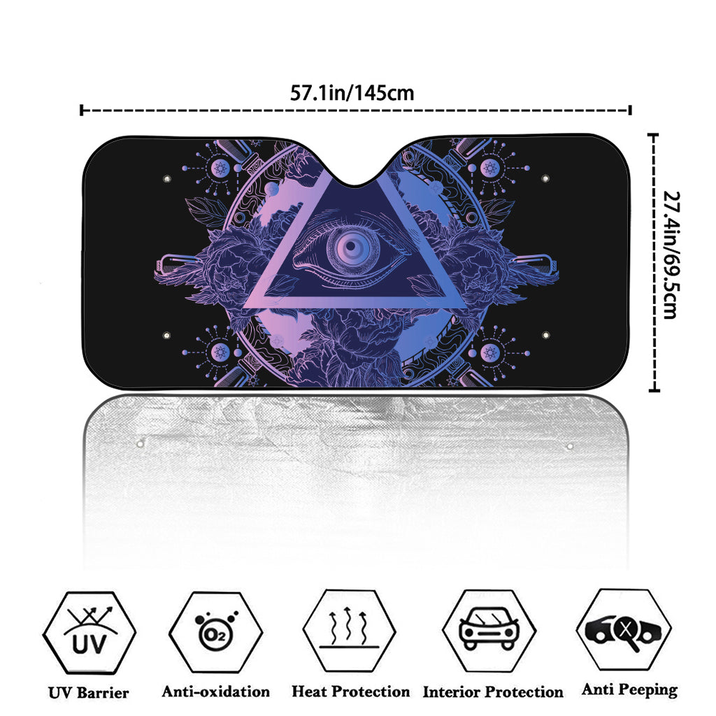 Spiritual Eye of Providence Print Car Windshield Sun Shade