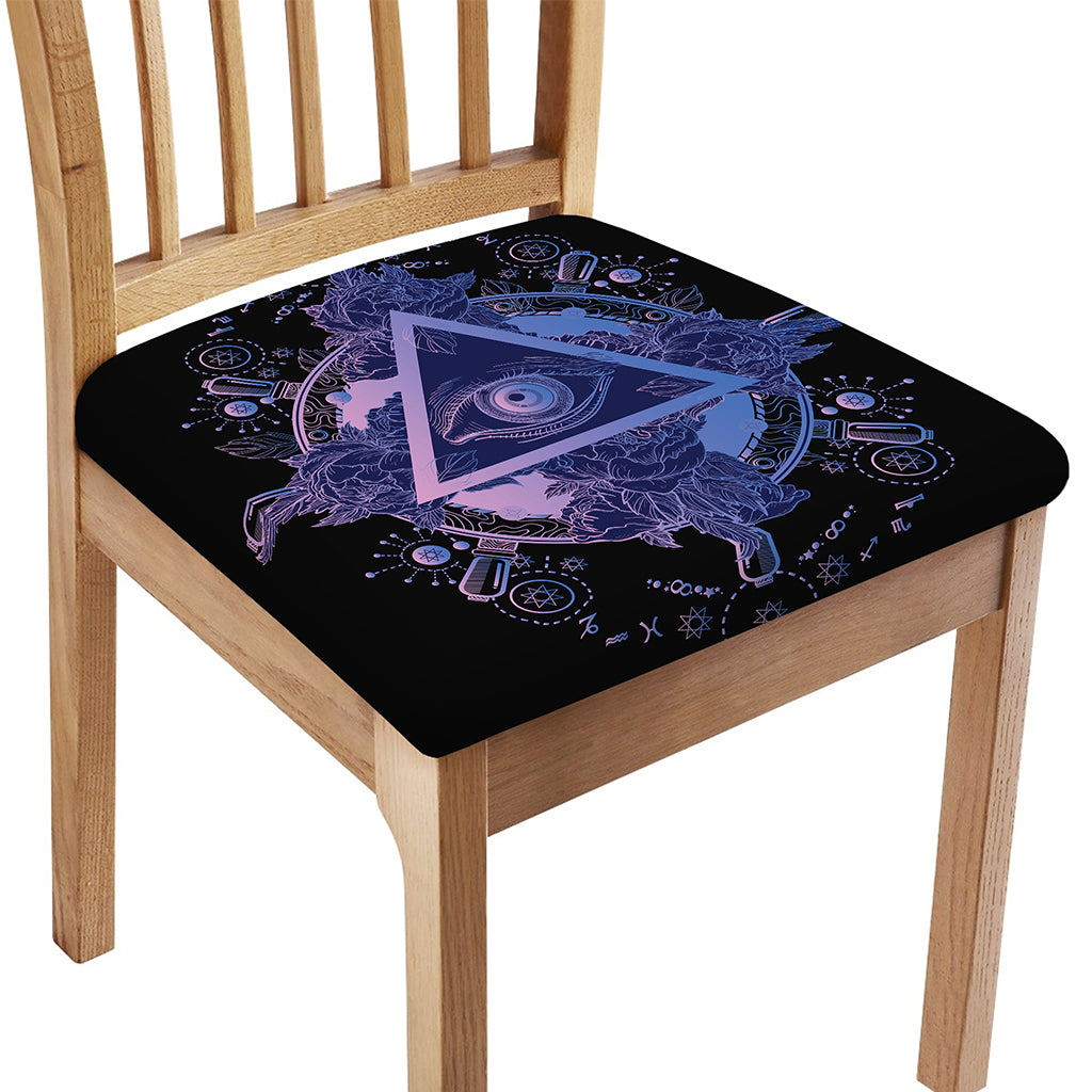 Spiritual Eye of Providence Print Chair Cushion Cover