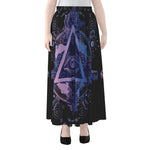 Spiritual Eye of Providence Print Chiffon Maxi Skirt
