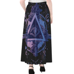 Spiritual Eye of Providence Print Chiffon Maxi Skirt