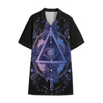 Spiritual Eye of Providence Print Cotton Hawaiian Shirt