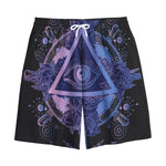 Spiritual Eye of Providence Print Cotton Shorts
