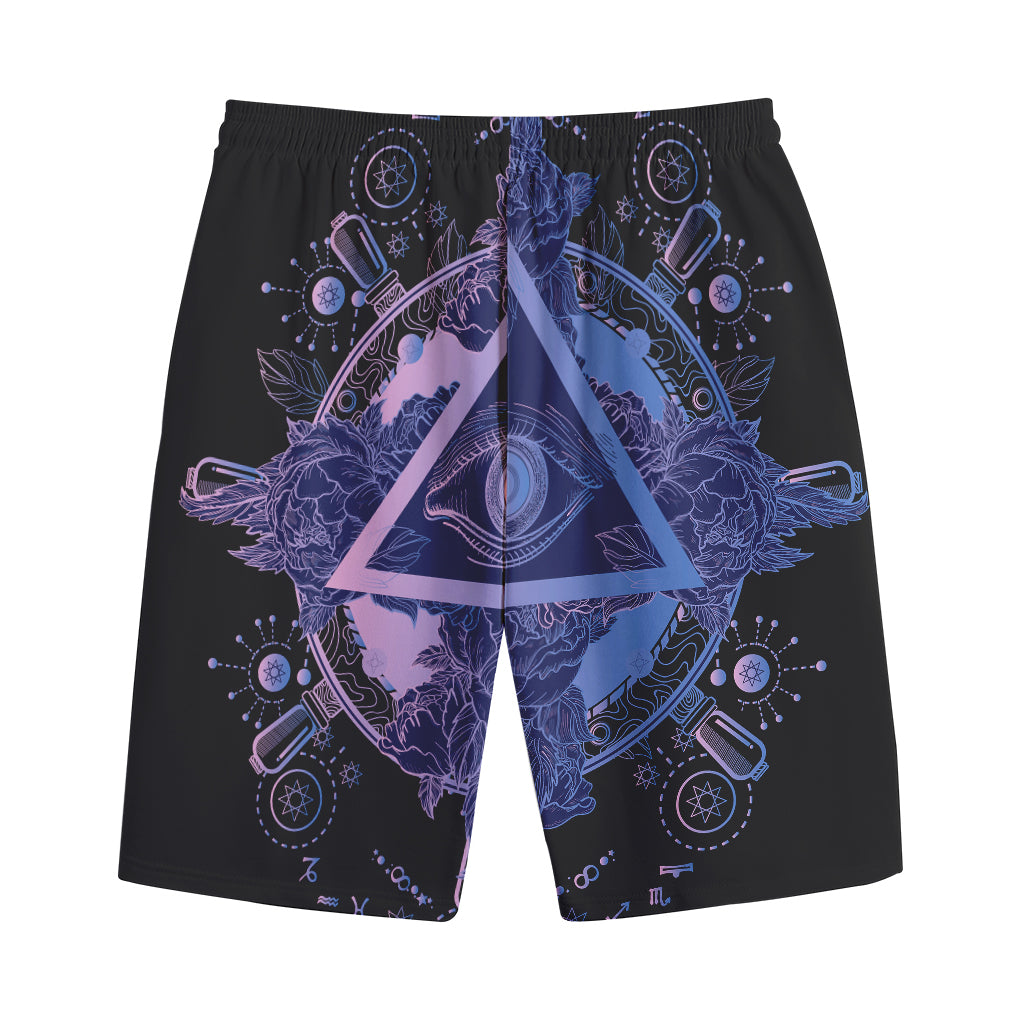 Spiritual Eye of Providence Print Cotton Shorts