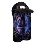 Spiritual Eye of Providence Print Double Neoprene Wine Tote