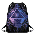 Spiritual Eye of Providence Print Drawstring Backpack