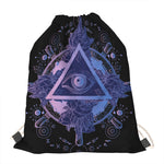 Spiritual Eye of Providence Print Drawstring Bag