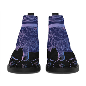 Spiritual Eye of Providence Print Flat Ankle Boots