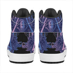 Spiritual Eye of Providence Print High Top Leather Sneakers