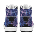 Spiritual Eye of Providence Print High Top Leather Sneakers