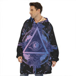 Spiritual Eye of Providence Print Hoodie Blanket