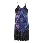 Spiritual Eye of Providence Print Jersey Midi Cami Dress
