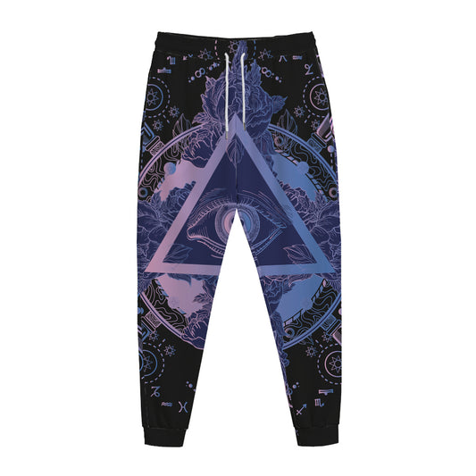 Spiritual Eye of Providence Print Jogger Pants