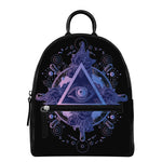 Spiritual Eye of Providence Print Leather Backpack