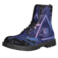 Spiritual Eye of Providence Print Lace-Up Boots