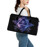 Spiritual Eye of Providence Print Leather Duffle Bag