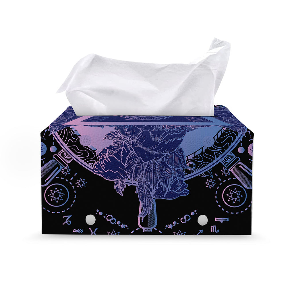 Spiritual Eye of Providence Print Leather Tissue Box Cover