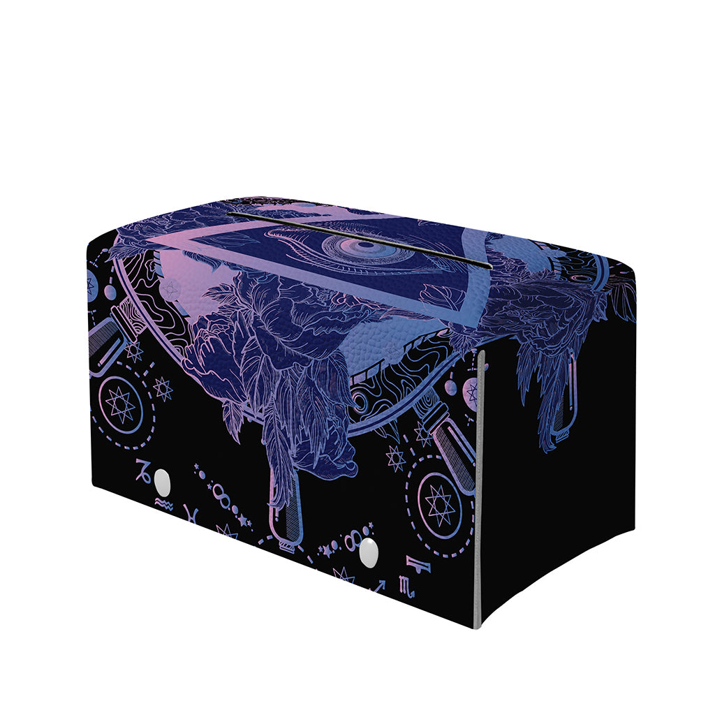 Spiritual Eye of Providence Print Leather Tissue Box Cover