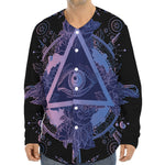 Spiritual Eye of Providence Print Long Sleeve Baseball Jersey