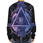 Spiritual Eye of Providence Print Long Sleeve Baseball Jersey