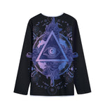 Spiritual Eye of Providence Print Long Sleeve Short Coat