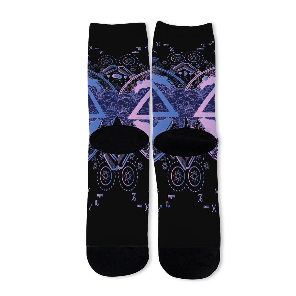 Spiritual Eye of Providence Print Long Socks