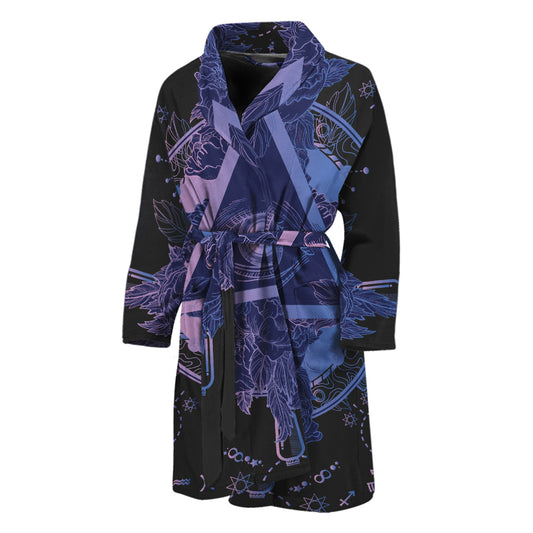 Spiritual Eye of Providence Print Men's Bathrobe