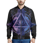 Spiritual Eye of Providence Print Men's Bomber Jacket