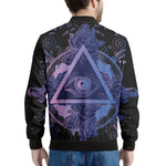 Spiritual Eye of Providence Print Men's Bomber Jacket
